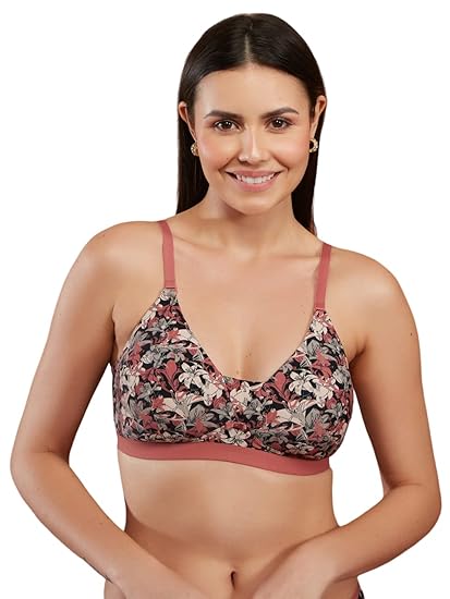NYKD Women’s Polyamide Lightly Padded Wire-Free T-Shirt Bra Casual Everyday Comfort